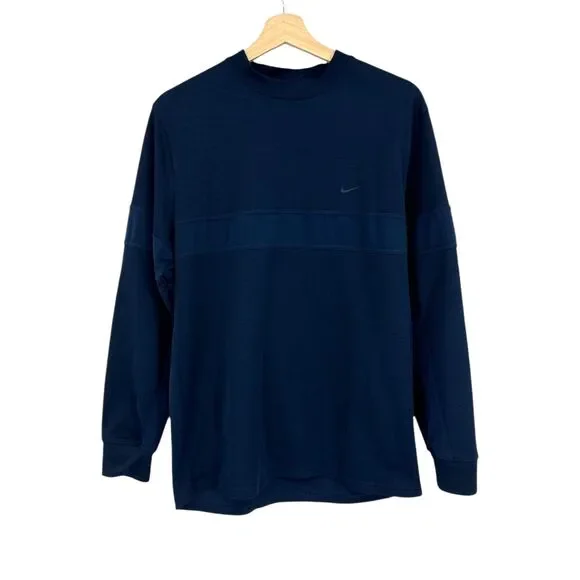 Nike Long sleeve Shirt mens Medium Navy Blue pullover - Picture 4 of 8